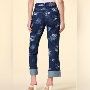 COPPER FLASH FLORAL PRINT JEANS NWT